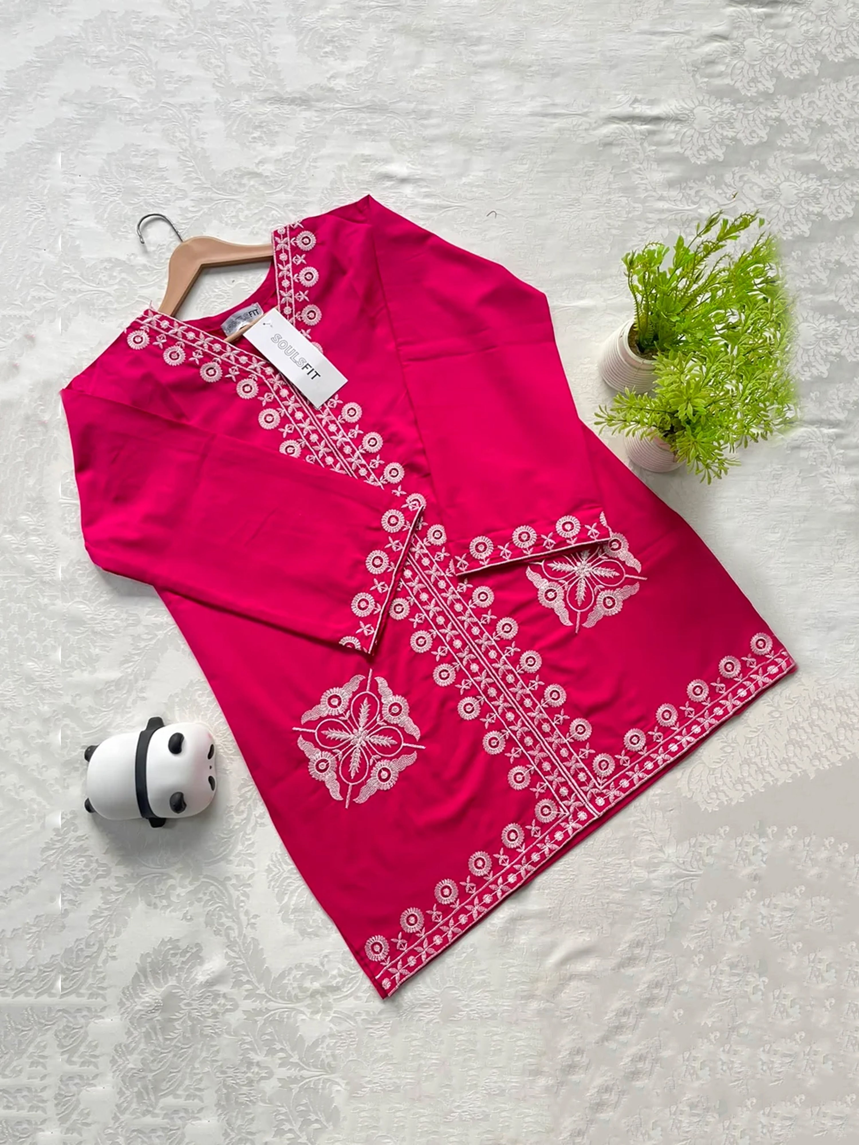 Royal Rose summer cotton  Embroidered kurti
