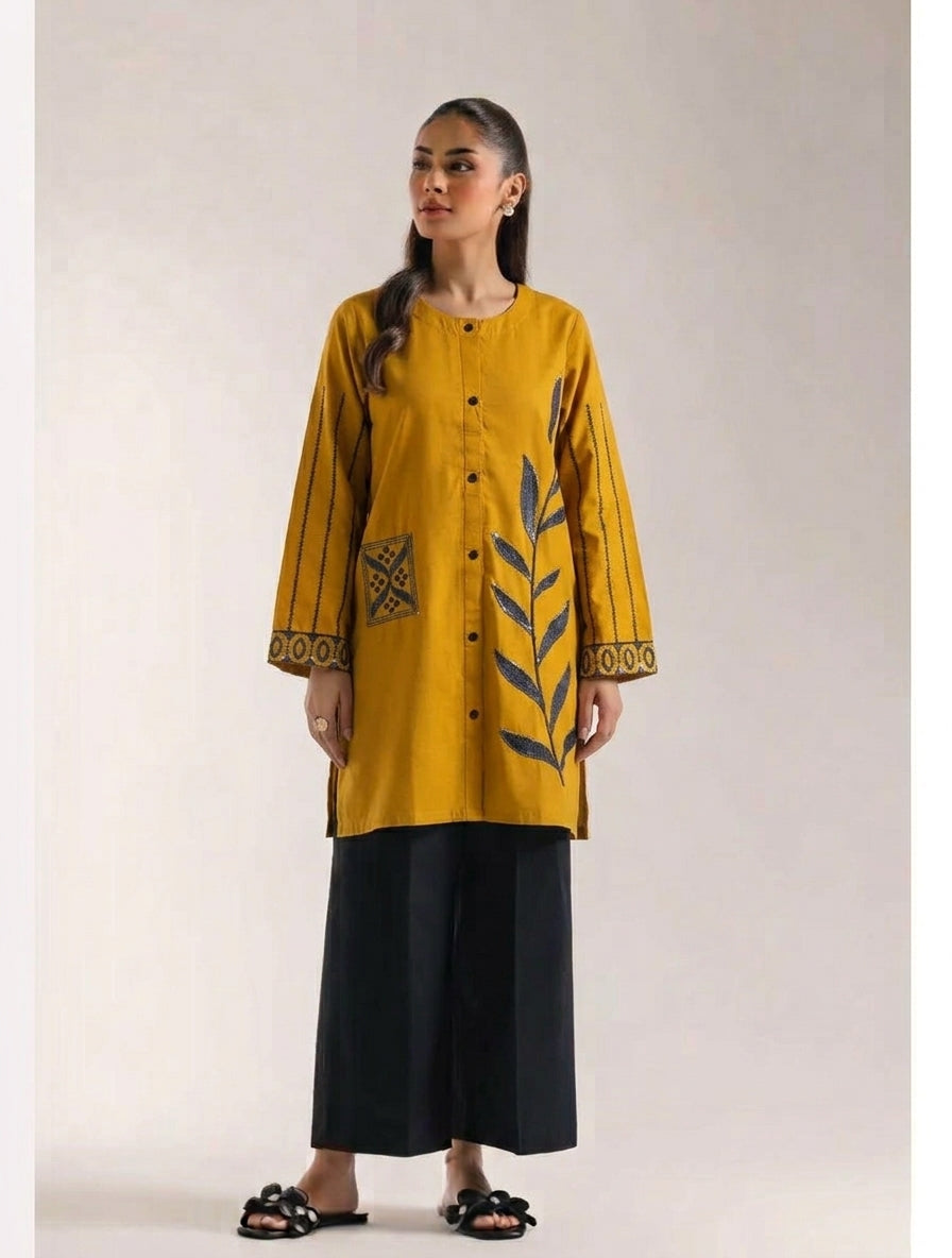 Golden Willow Embroidered Kurti