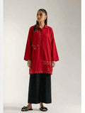Ruby Vine Elegance Embroidered Kurti