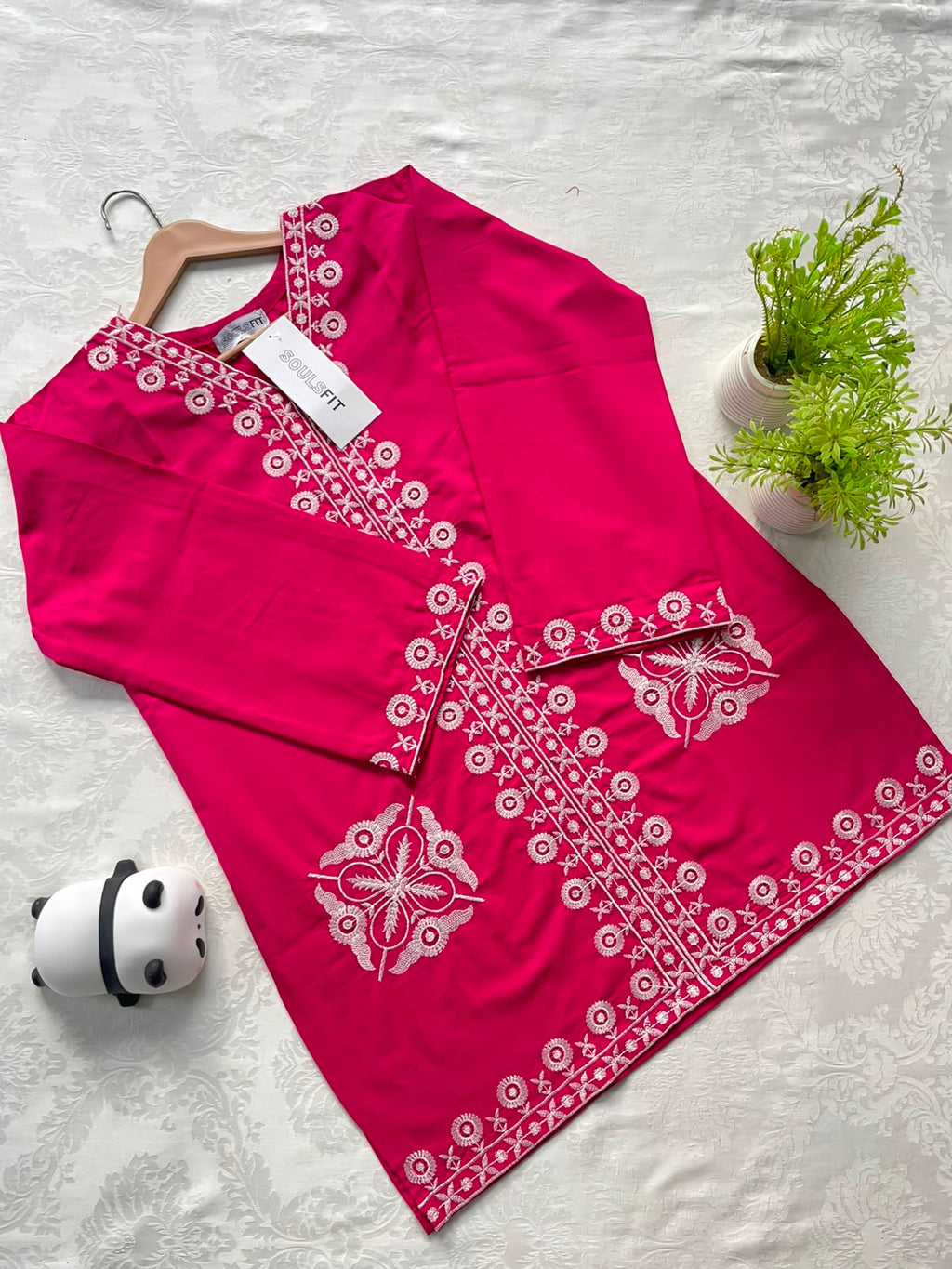 Royal Rose summer cotton  Embroidered kurti