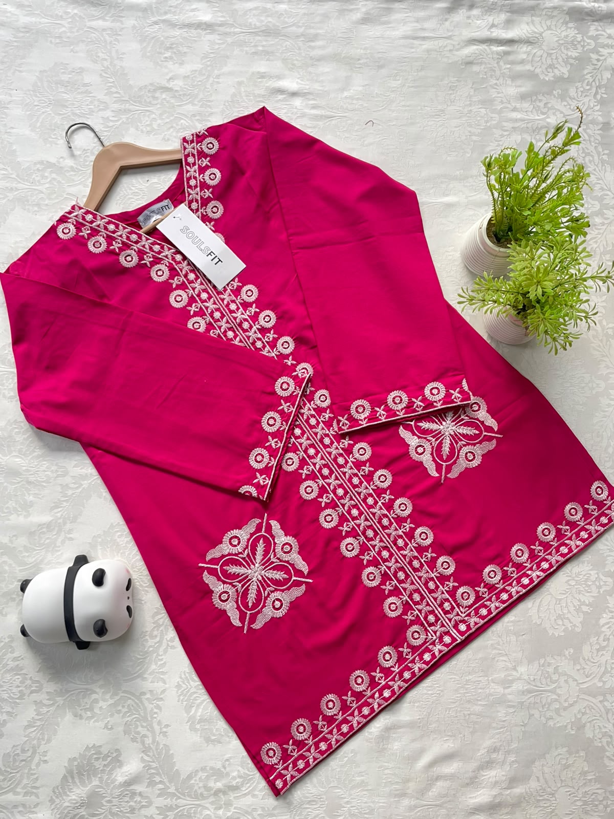 Royal Rose summer cotton  Embroidered kurti