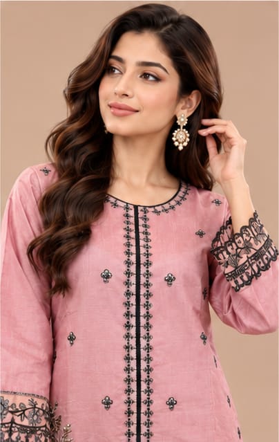 Blush Blossom 2PCS With Farshi Shalwar