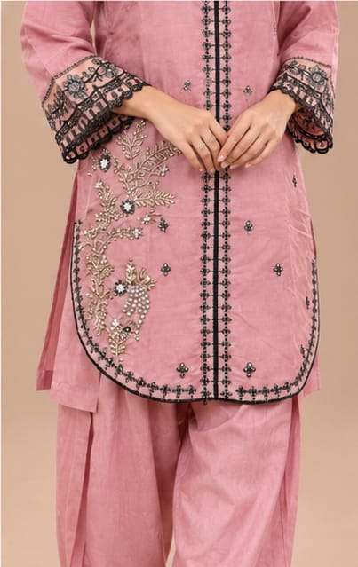 Blush Blossom 2PCS With Farshi Shalwar