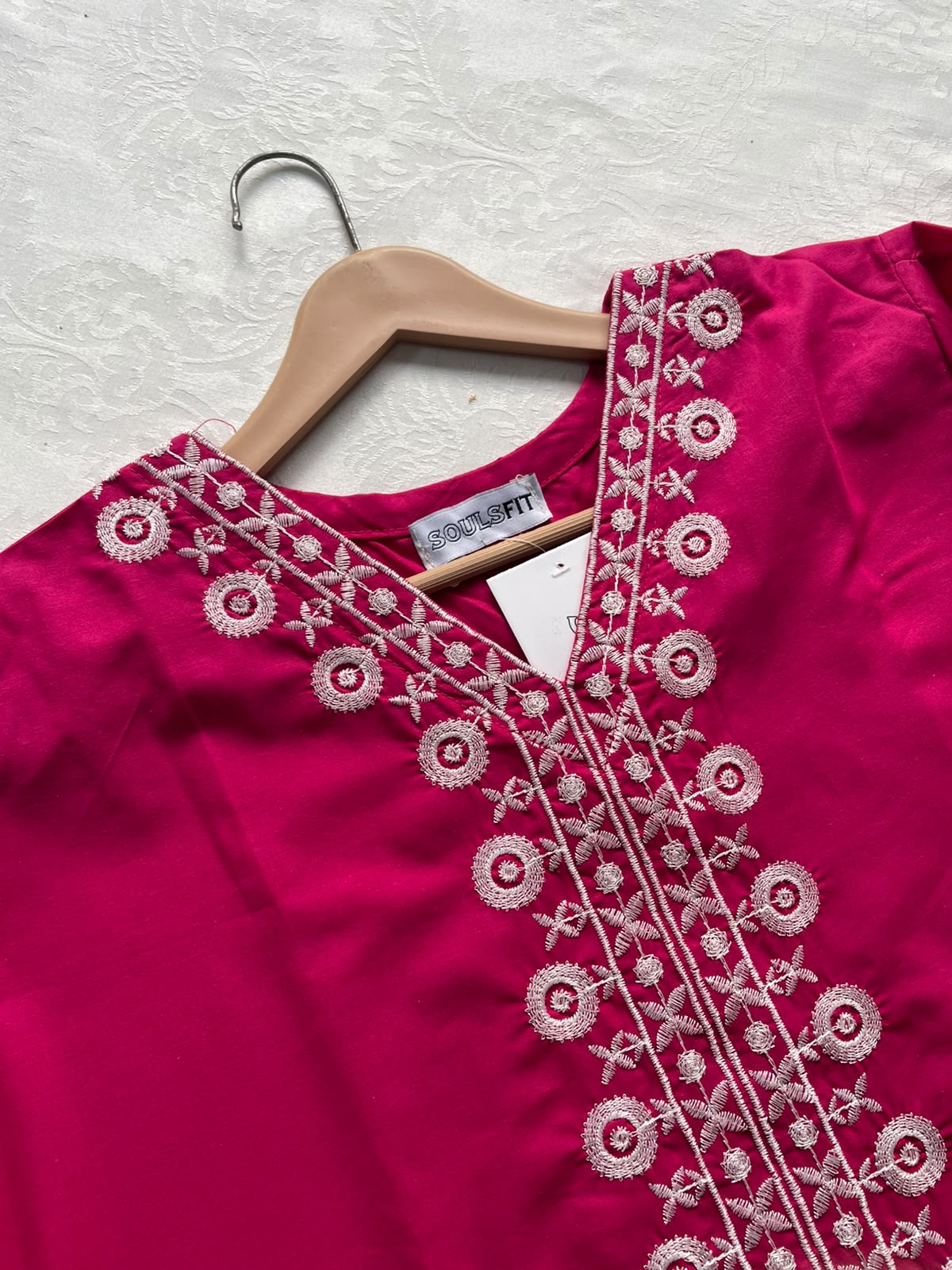 Royal Rose summer cotton  Embroidered kurti