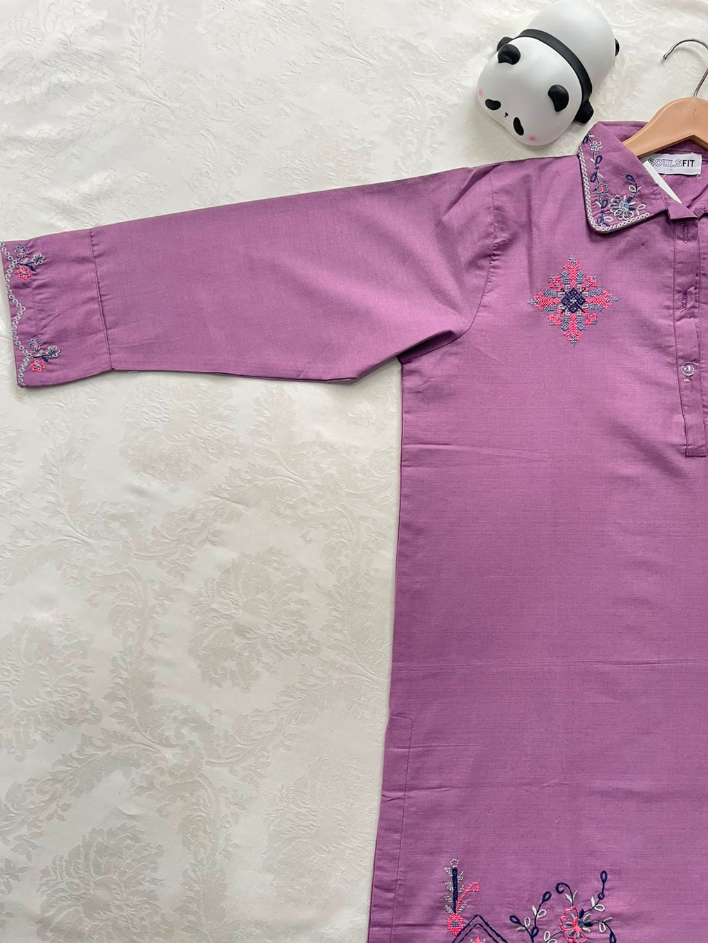 Petal Trellis Summer Cotton Embroidered Kurti