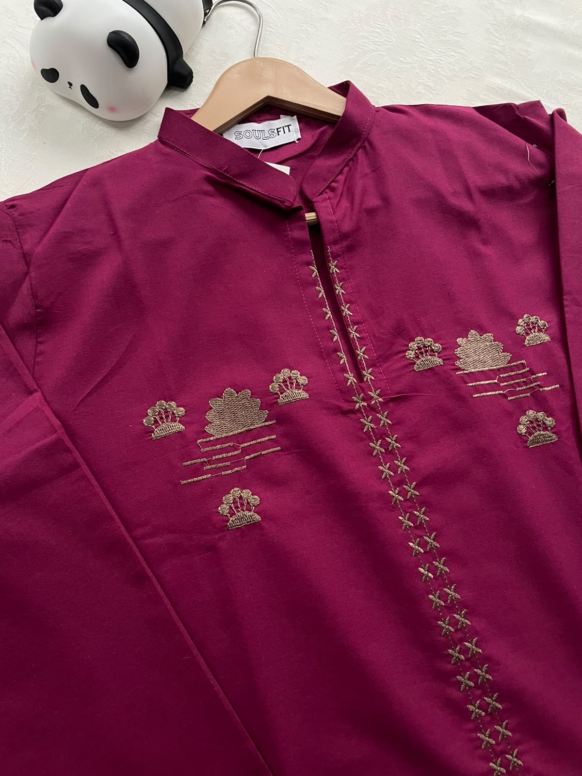 Fuchsia Flora Summer Cotton Embroidered Kurti