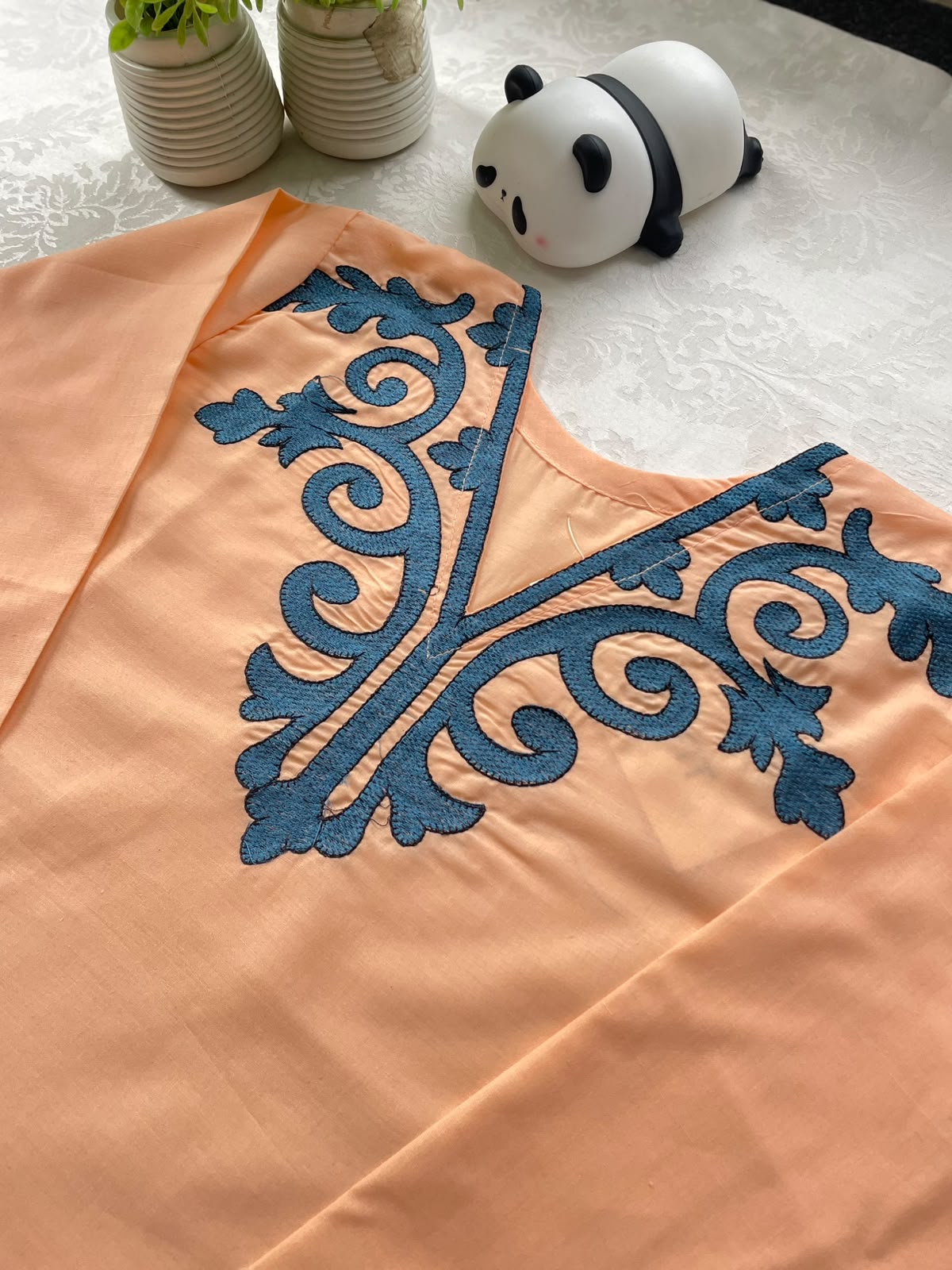 Peach Royale Embroidered