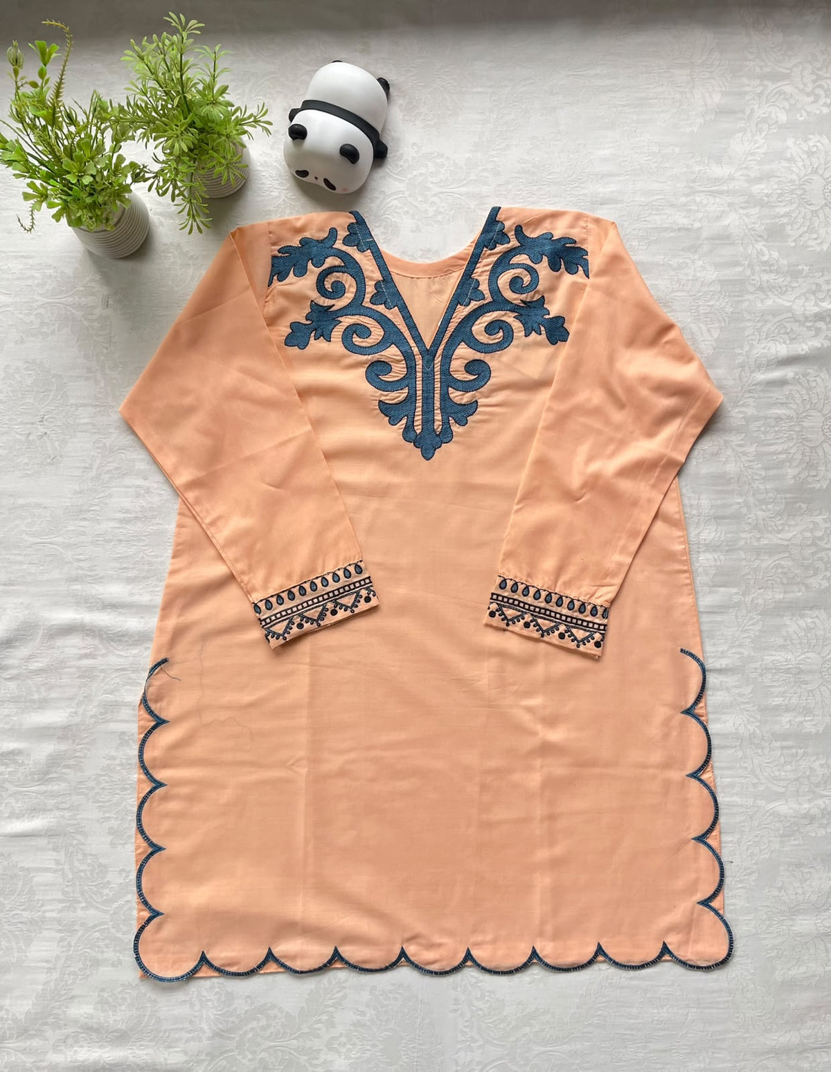 Peach Royale Embroidered