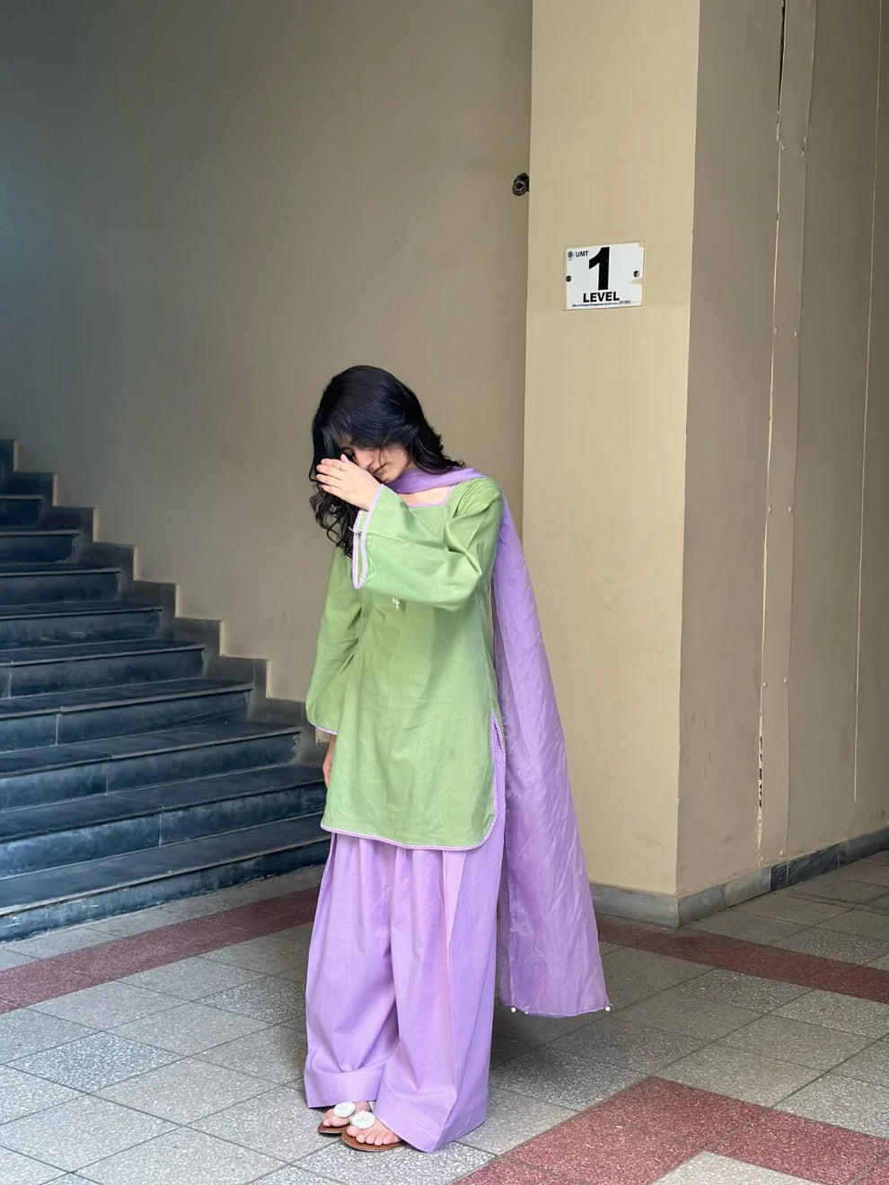 Meadow Mist 2pcs With Farshi Shalwar