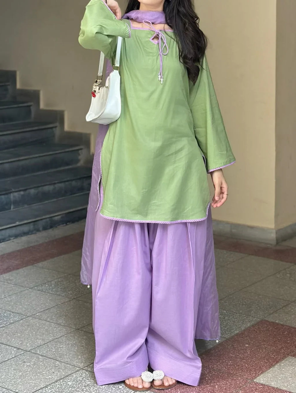 Meadow Mist 2pcs With Farshi Shalwar