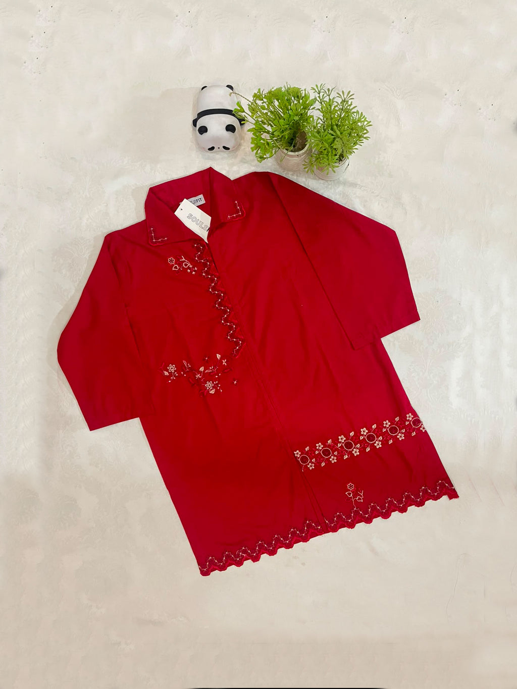 Ruby Vine Elegance Summmer Cotton Embroidered Kurti