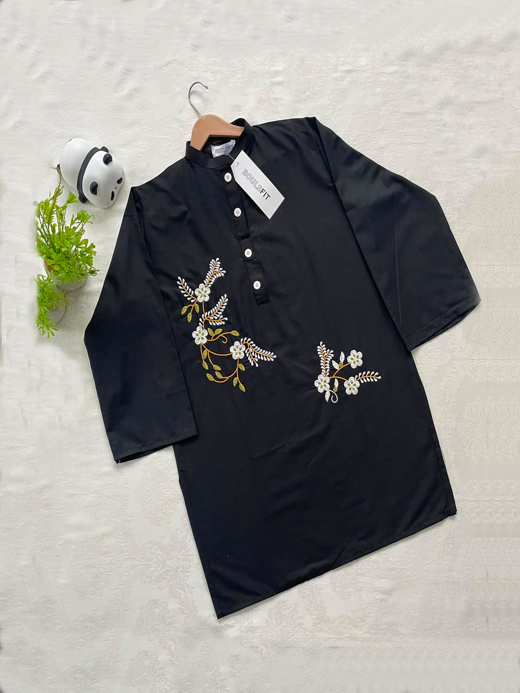 Moonlit Vine Summer Cotton Embroidered Kurti