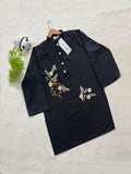 Moonlit Vine Summer Cotton Embroidered Kurti